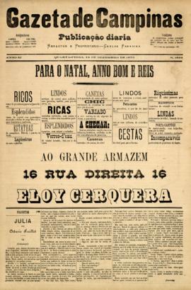 Gazeta de Campinas [jornal], a. 10, n. 1806. Campinas-SP, 24 dez. 1879.