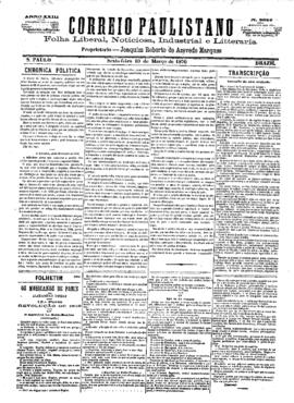Correio paulistano [jornal], [s/n]. São Paulo-SP, 10 mar. 1876.