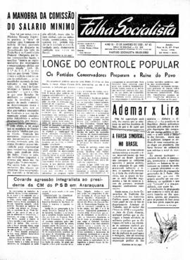 Folha socialista [jornal], a. 3, n. 43. São Paulo-SP, 15 jan. 1950.