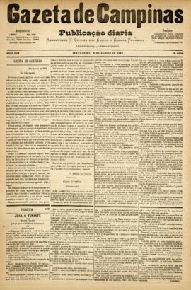 Gazeta de Campinas [jornal], a. 8, n. 1099. Campinas-SP, 03 ago. 1877.