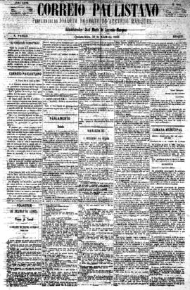 Correio paulistano [jornal], [s/n]. São Paulo-SP, 22 abr. 1880.