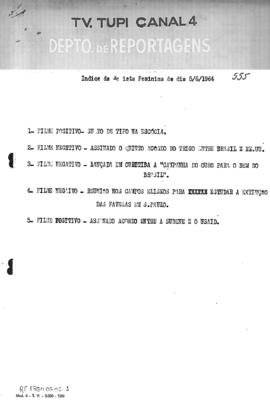 TV Tupi [emissora]. Revista Feminina [programa]. Roteiro [televisivo], 05 jun. 1964.
