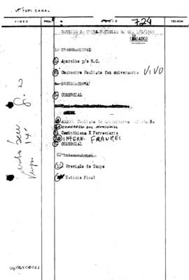 TV Tupi [emissora]. Ultra Notícias [programa]. Roteiro [televisivo], 01 jun. 1968.