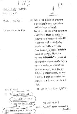 TV Tupi [emissora]. Meio Dia [programa]. Roteiro [televisivo], 14 mar. 1980.