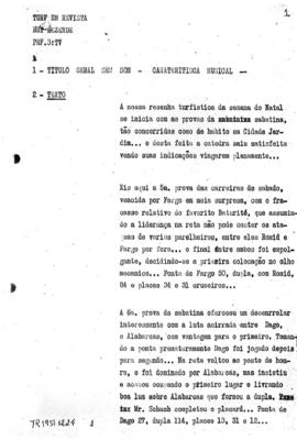 TV Tupi [emissora]. Turf em Revista [programa]. Roteiro [televisivo], 24 dez. 1951.