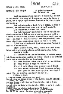 TV Tupi [emissora]. Dossiê subsidiário [programa não identificado], 06 ago. 1979.