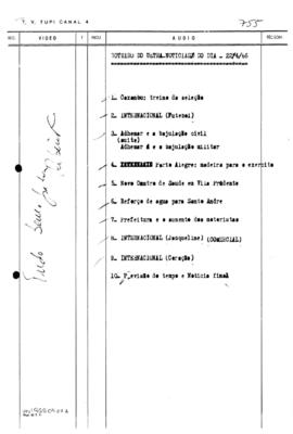 TV Tupi [emissora]. Ultra Notícias [programa]. Roteiro [televisivo], 22 abr. 1966.