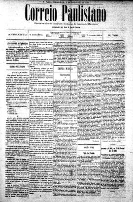 Correio paulistano [jornal], [s/n]. São Paulo-SP, 01 dez. 1881.