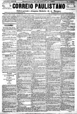 Correio paulistano [jornal], [s/n]. São Paulo-SP, 30 mar. 1883.