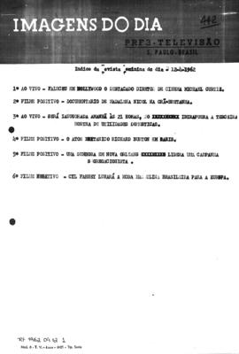 TV Tupi [emissora]. Revista Feminina [programa]. Roteiro [televisivo], 12 abr. 1962.