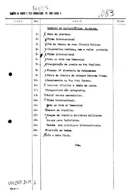 TV Tupi [emissora]. Ultra Notícias [programa]. Roteiro [televisivo], 24 out. 1969.