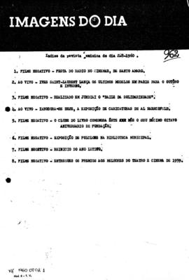 TV Tupi [emissora]. Revista Feminina [programa]. Roteiro [televisivo], 02 ago. 1960.