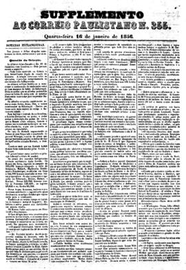Correio paulistano [jornal], [s/n]. São Paulo-SP, 16 jan. 1856.
