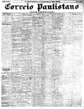 Correio paulistano [jornal], [s/n]. São Paulo-SP, 14 dez. 1900.