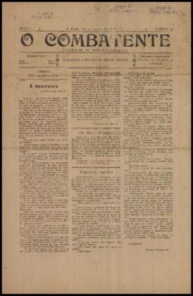 O Combatente [jornal], a. 1, n. 14. São Paulo-SP, 18 ago. 1903.