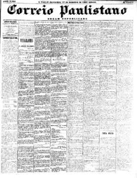 Correio paulistano [jornal], [s/n]. São Paulo-SP, 27 dez. 1900.