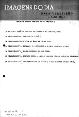 TV Tupi [emissora]. Revista Feminina [programa]. Roteiro [televisivo], 06 nov. 1961.