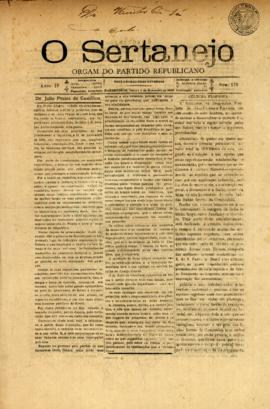 O Sertanejo [jornal], a. 4, n. 179. Barretos-SP, 01 nov. 1903.