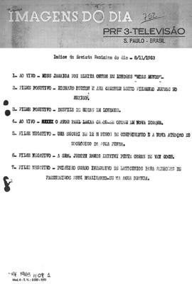 TV Tupi [emissora]. Revista Feminina [programa]. Roteiro [televisivo], 08 nov. 1963.