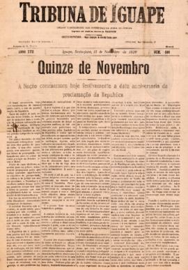 Tribuna de Iguape [jornal], a. 17, n. 686. Iguape-SP, 15 nov. 1929.