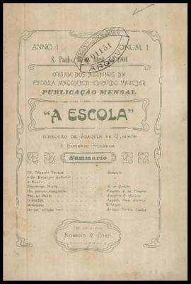 A Escola [jornal], a. 1, n. 1. São Paulo-SP, 13 abr. 1904.