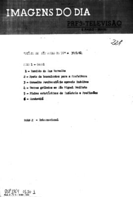 TV Tupi [emissora]. Diário de São Paulo na T.V. [programa]. Roteiro [televisivo], 30 jan. 1964.