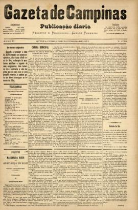 Gazeta de Campinas [jornal], a. 10, n. 1772. Campinas-SP, 13 nov. 1879.