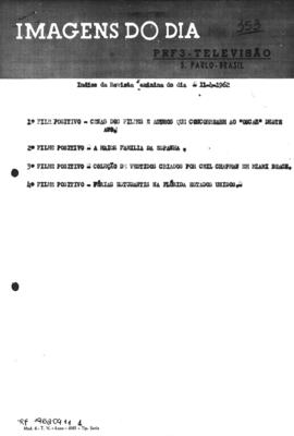 TV Tupi [emissora]. Revista Feminina [programa]. Roteiro [televisivo], 11 abr. 1962.