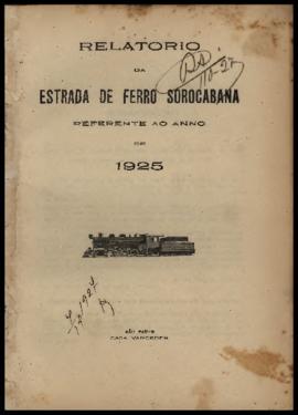 Relatório…, [s/n], 1925. Criador(a): Estrada de Ferro Sorocabana. São Paulo-SP: Casa Vanorden, [1...