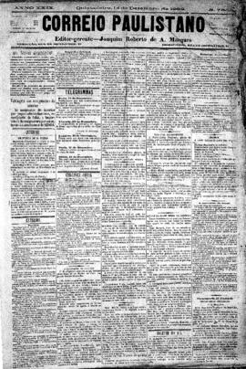 Correio paulistano [jornal], [s/n]. São Paulo-SP, 14 dez. 1882.