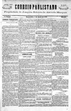 Correio paulistano [jornal], [s/n]. São Paulo-SP, 05 jun. 1878.