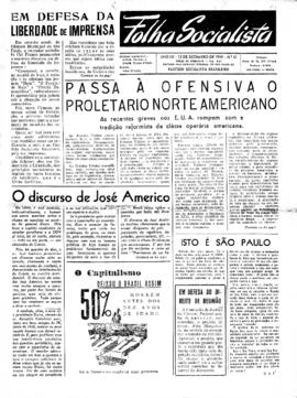 Folha socialista [jornal], a. 3, n. 41. São Paulo-SP, 15 dez. 1949.