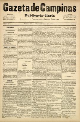 Gazeta de Campinas [jornal], a. 10, n. 1763. Campinas-SP, 01 nov. 1879.