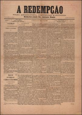 A Redempção [jornal], a. 1, n. 23. São Paulo-SP, 24 mar. 1887.