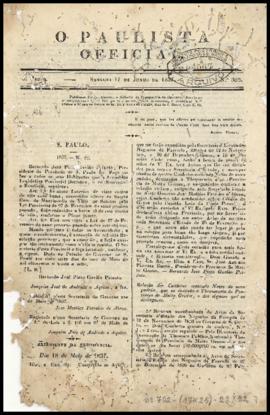 O Paulista official [jornal], n. 363. São Paulo-SP, 17 jun. 1837.