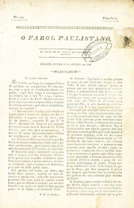 O Farol Paulistano [jornal], n. 120. São Paulo-SP, 11 jun. 1828.