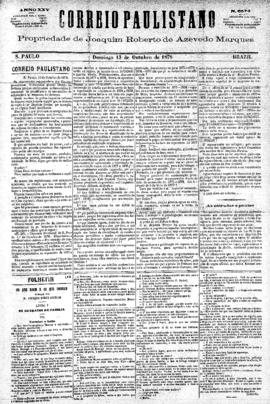 Correio paulistano [jornal], [s/n]. São Paulo-SP, 13 out. 1878.