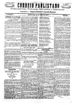 Correio paulistano [jornal], [s/n]. São Paulo-SP, 19 abr. 1877.