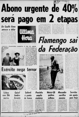 Última Hora [jornal]. Rio de Janeiro-RJ, 28 nov. 1967 [ed. vespertina].