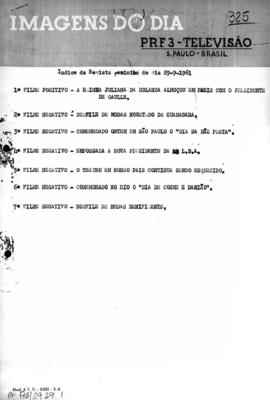 TV Tupi [emissora]. Revista Feminina [programa]. Roteiro [televisivo], 29 set. 1961.