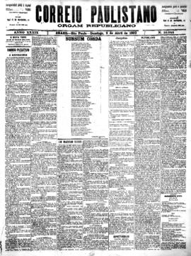 Correio paulistano [jornal], [s/n]. São Paulo-SP, 09 abr. 1893.