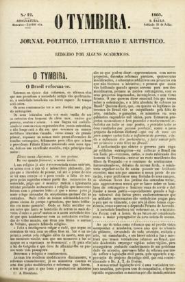 O Tymbira [jornal], n. 12. São Paulo-SP, 21 jul. 1860.
