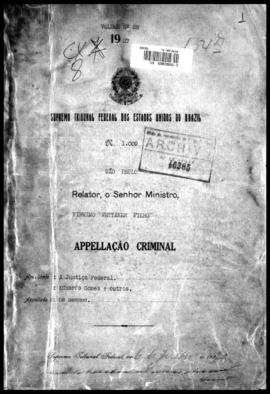 Processo... [apelação criminal], nª 1009/1927. [São Paulo-SP?], 1927. v. 28