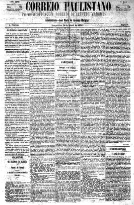 Correio paulistano [jornal], [s/n]. São Paulo-SP, 20 abr. 1880.