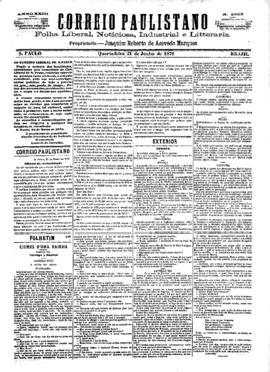 Correio paulistano [jornal], [s/n]. São Paulo-SP, 21 jun. 1876.