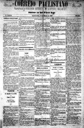Correio paulistano [jornal], [s/n]. São Paulo-SP, 10 mar. 1880.