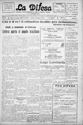 La Difesa [jornal], a. 3, n. 121. São Paulo-SP, 05 dez. 1926.