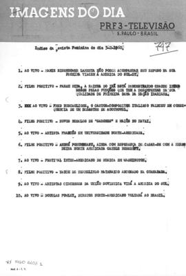 TV Tupi [emissora]. Revista Feminina [programa]. Roteiro [televisivo], 03 fev. 1960.