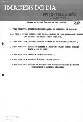 TV Tupi [emissora]. Revista Feminina [programa]. Roteiro [televisivo], 12 ago. 1960.