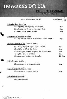TV Tupi [emissora]. Diário de São Paulo na T.V. [programa]. Roteiro [televisivo], 28 mar. 1960.